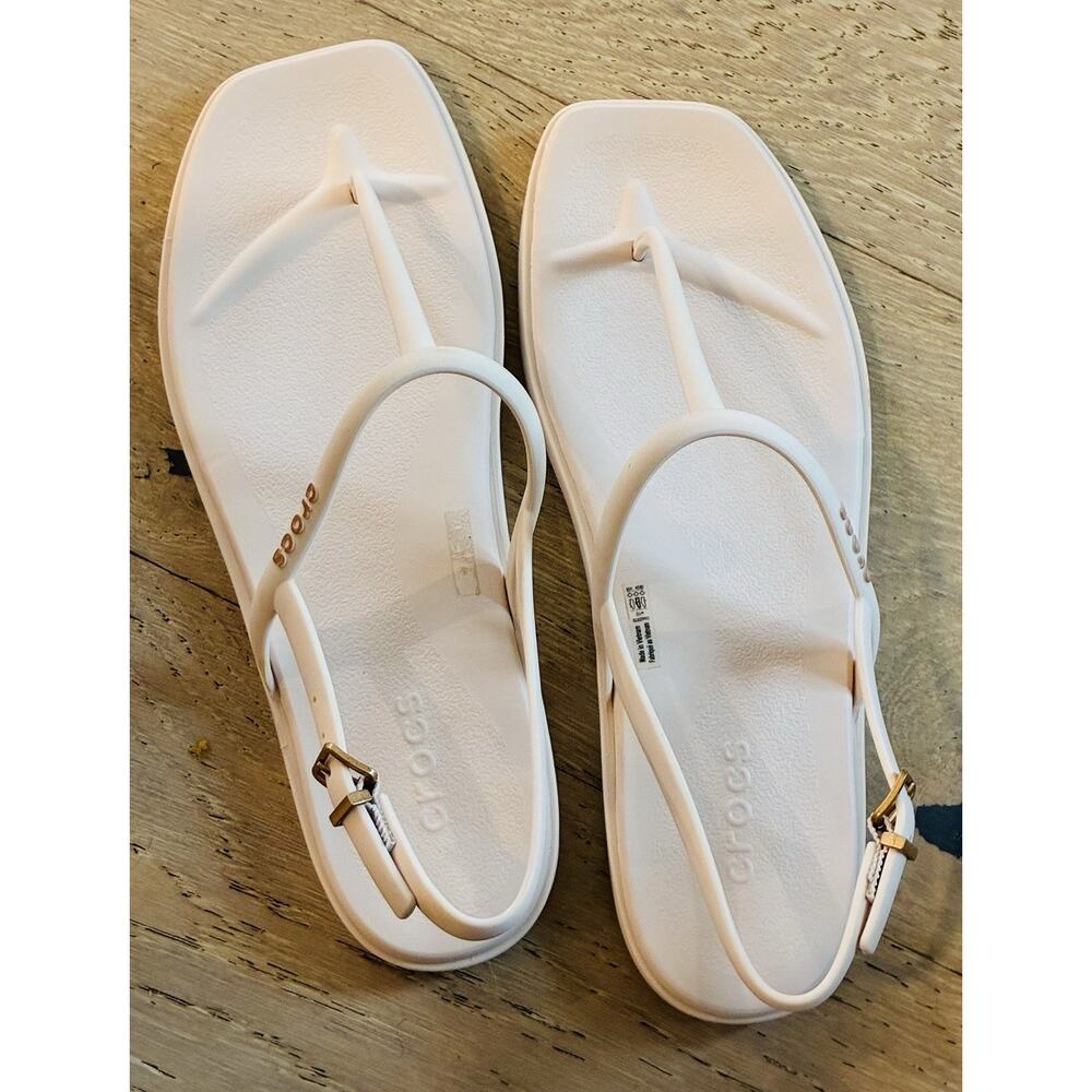 Crocs Women’s Miami Thong Flip Sandals - Dew Beige, Size W 10